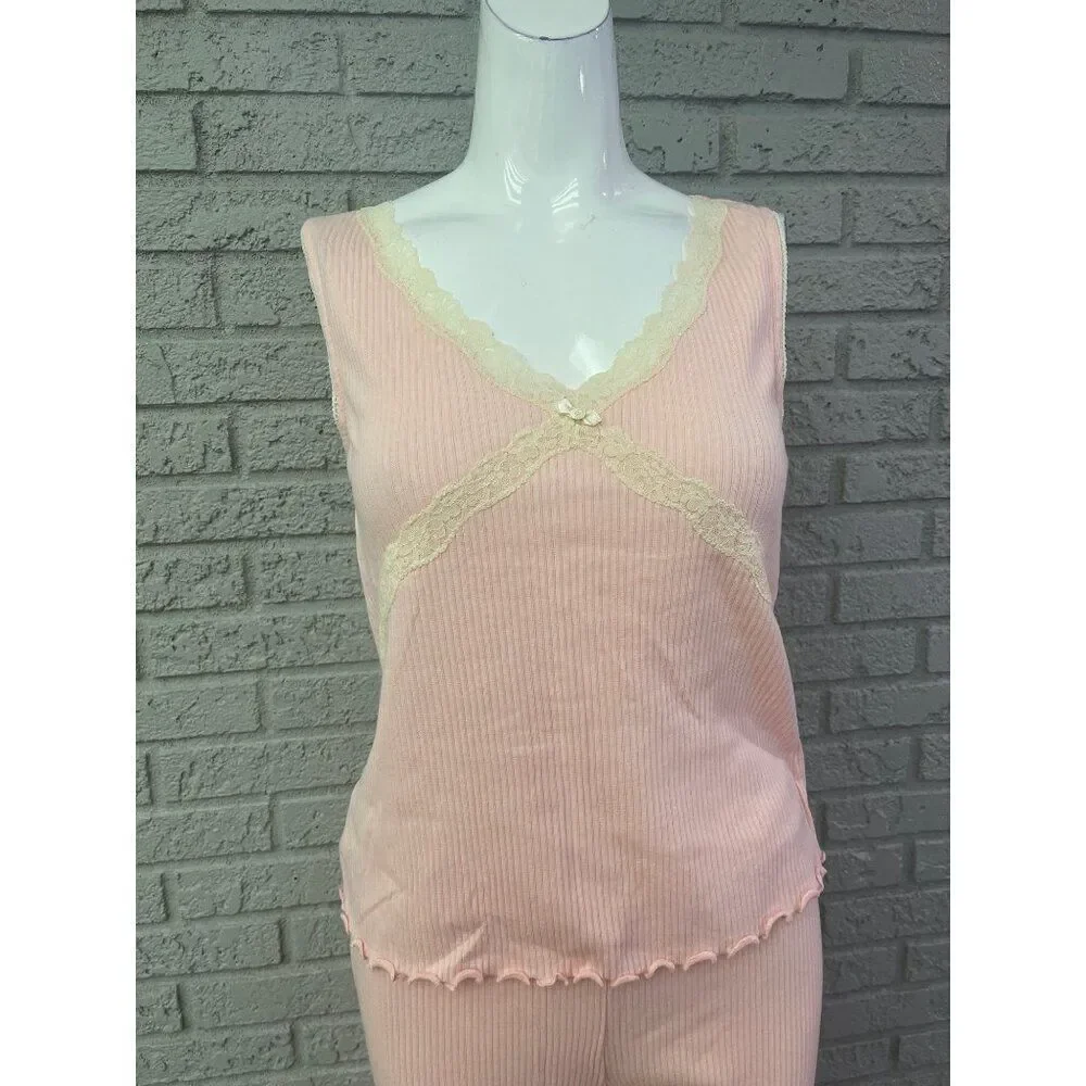 Dockers Women's Pink Lounge / Sleepwear 2 Pcs Cami Pant Set Size L